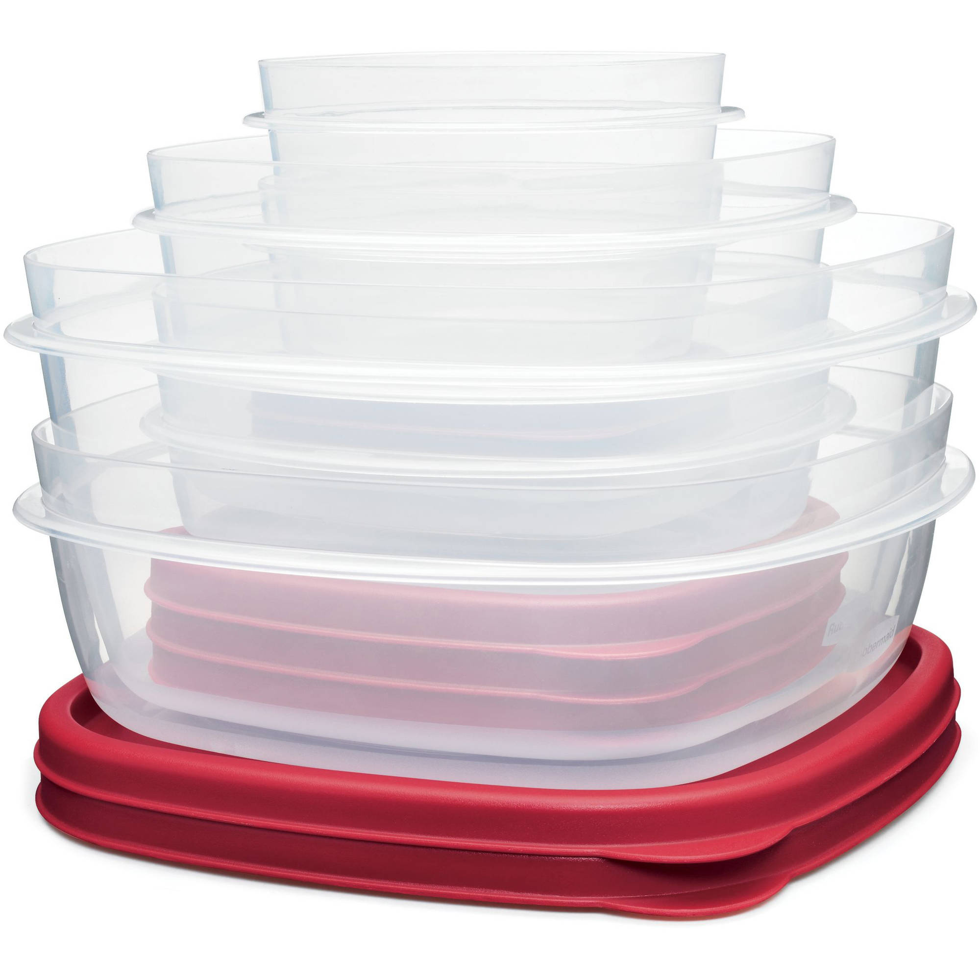 Rubbermaid Easy Find Lids Food Storage Containers with Lids - BPA Free Durable Plastic Food Containers Great for Home, School, Travel - Freezer, Microwave, and Dishwasher Safe - 28 Piece Set - Red - image 4 of 7