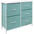 thumbnail image 3 of 5 Drawers Chest Dresser - Wood Top Finish - Art Deco, Aqua, 3 of 5
