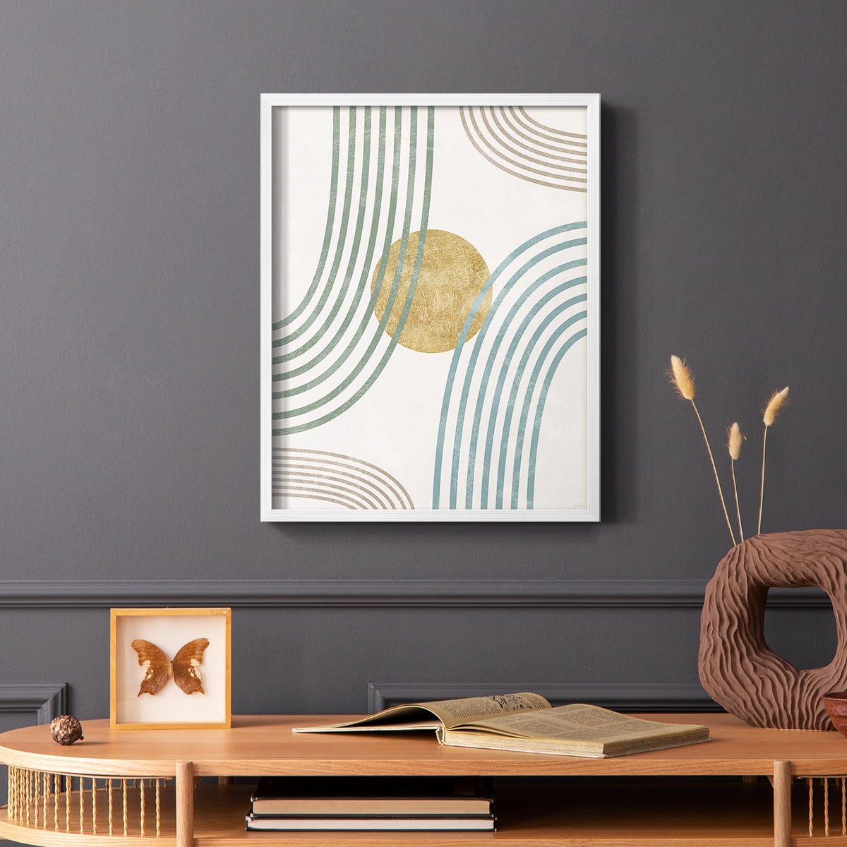 Modern Flow in White Solid Wood 8 x 10 Framed Print