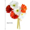 thumbnail image 2 of Paquete de crisantemo artificial Flor de simulación PU Decoración floral Paquete de flores falsas Decoración para el hogar, Naranja Blanco Vogacara HA7497-08B, 2 of 6