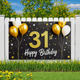 thumbnail image 5 of Glittery 31st Birthday Background Banner with Balloons and Stars Party Decors for Birthday Party Photography Props Backdrop Happy Birthday Celebrations, 5 of 7