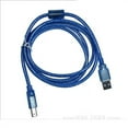 thumbnail image 3 of Transparent blue high quality 1.5m USB high speed 2.0 printing line all copper tape magnetic ring shielded braided mesh data cable, 3 of 5