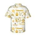 thumbnail image 3 of Fotbe Farm Bee Cute Honey Hawaiian Shirt for Men Unisex Summer Beach Casual Short Sleeve Cotton Linen Button Down Shirts-XX-Large, 3 of 9
