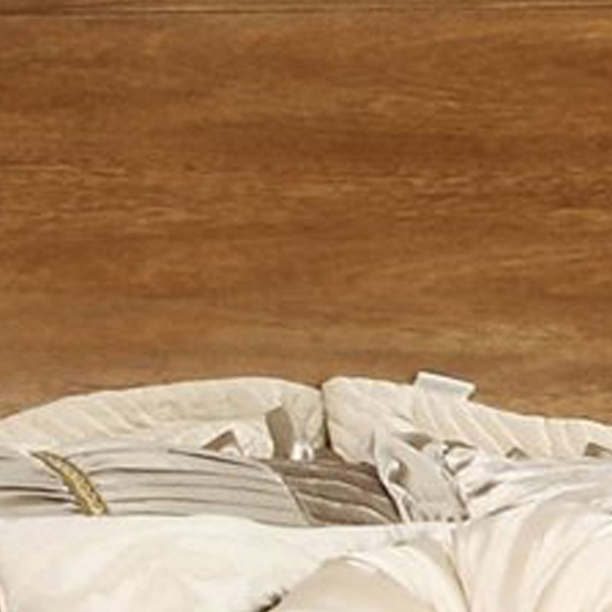 Wooden Eastern King Size Bed with Panel Headboard Oak Brown - Saltoro Sherpi
