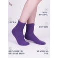 thumbnail image 5 of HUGH UGOLI Women's Cotton Diabetic Ankle Socks, Wide, Loose & Stretchy, Seamless Toe & Non Binding Top, 3 Pairs, Purple/Pumpkin Orange/Blue, Shoe Size: 9-12, 5 of 6