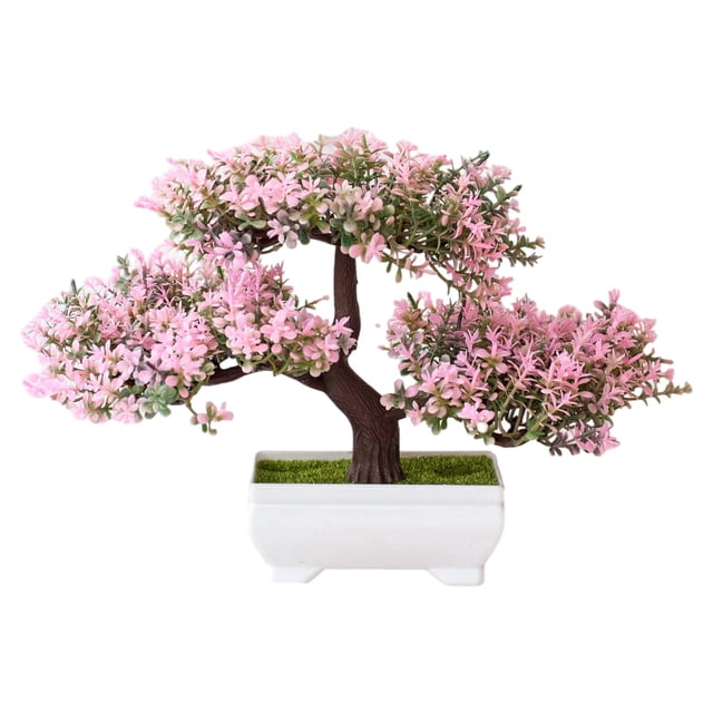 Árbol De Bonsái De Plantas Artificiales Para El Hogar, Jardín, Oficina, Pared, Estante De Libros, Decoración Rosa Sunnimix bonsái falso