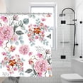 thumbnail image 2 of Rose Flowers Vintage Shower Curtain，Washable Waterproof Bathroom Shower Curtain Set With Hooks,71x71 Inch, 2 of 5