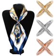 thumbnail image 4 of Simple Cross Scarf Clip X Shape Metal Brooches for Women Hollow Bow Scarves Buckle Holder Shawls Jewelry Clothing Accessories, 4 of 4