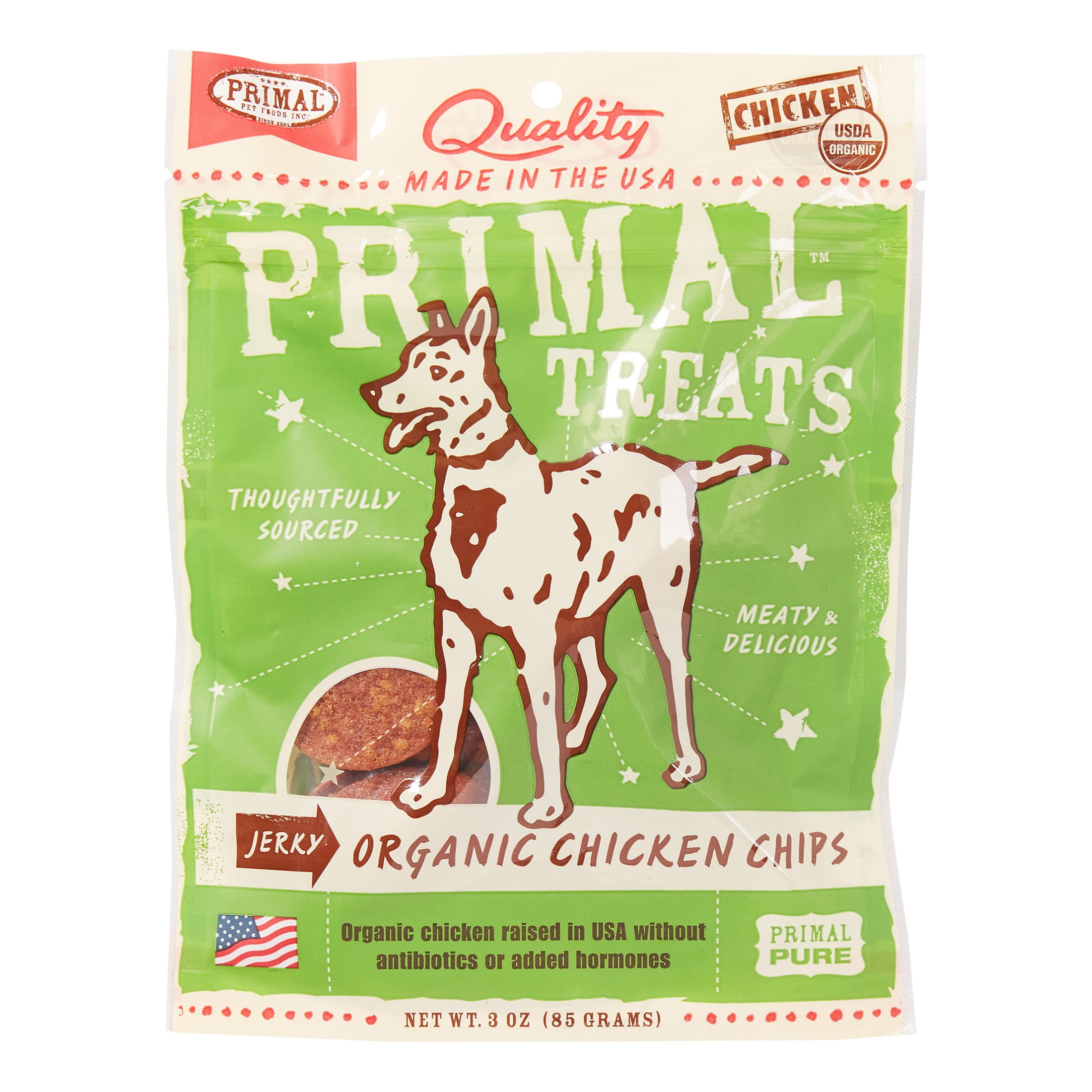 Primal Pet Foods GrainFree Jerky Organic Chicken Chips Dry Dog Treat