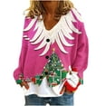 thumbnail image 2 of Amidoa Cardigan Womens Sweater Christmas Long Sleeve Button up Graphic V-Neck Knit Cardigans Womens Sweaters Cardigan M, 2 of 5
