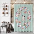 thumbnail image 3 of Shower Curtain for Bathroom Easter Bunny Colorful Egg Waterproof Bath Curtains Shower Curtains with Hooks,Pastoral Flower Rabbit Wood Plank Bathroom Curtain Privacy Drapes for Bathtubs Toilet 72x72in, 3 of 9