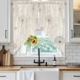 thumbnail image 4 of Dandelion Retro Leaves Kitchen Window Curtains, Swag Curtains Valance for Bedroom Living Room Bathroom, Farmhouse Botanical Watercolor Rod Pocket Window Curtain Block Drapes 2 Panels 28"x36", 4 of 9