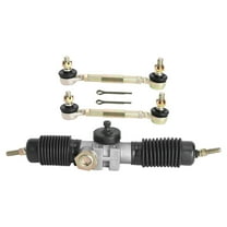420mm /16.5" Metal Power Steering Gear Rack Pinion and 310mm/12.2" Left Right Tie Rod Ball Joint for DIY Go Kart ATV Quad UTV Golf Cart Drift Trike Buggy Dolly Cart Four Wheelers Lawn Mower