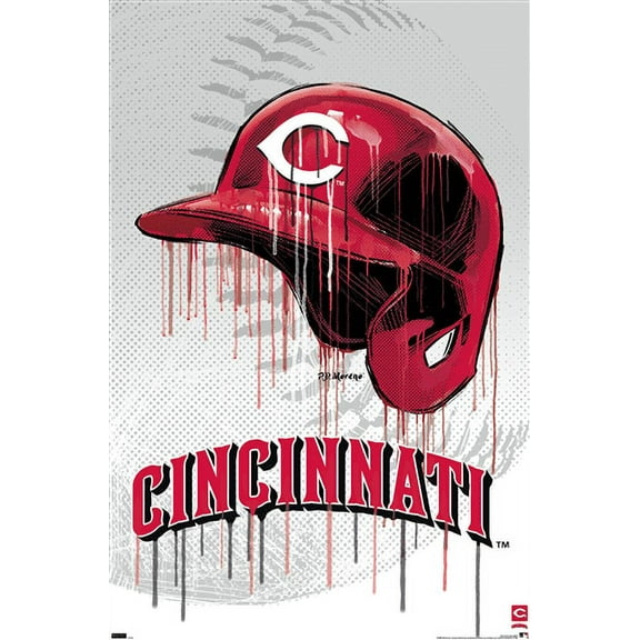 MLB Cincinnati Reds - Drip Helmet 22 Wall Poster, 22.375" x 34"