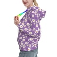 thumbnail image 2 of Fotbe Daisies Flowers Pattern Womens Long Sleeve Hoodie, Pullover Hooded Sweatshirt, Kangaroo Pocket Hoodie with Eye-catching Drawstrings-XX-Large, 2 of 7