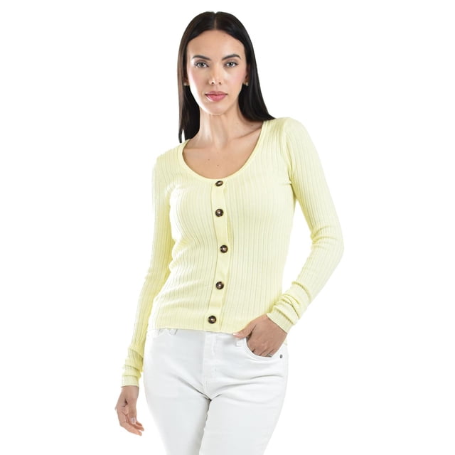 Sueter acanalado con botones Roman Fashion /Juvenil, 3157 (Amarillo) amarillo G