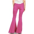 thumbnail image 3 of Anna-Kaci Women's Classic Retro High Waist Long Denim Bell Bottom Jeans X-Large Rose Red, 3 of 7