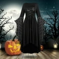 thumbnail image 2 of Gothic Steampunk Camisole Off Shoulder Sleeve Button Irregular Dress, 2 of 3