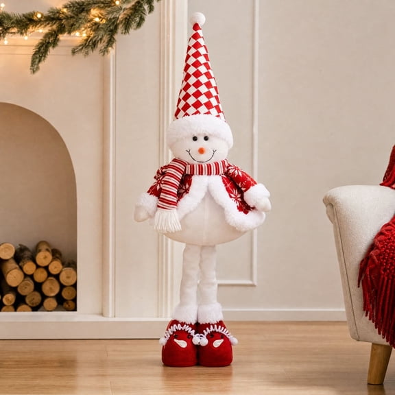 Aonerit Adjustable Standing Christmas Gnomes,Snowman Stuffed Plush,Christmas Decor Ornaments For Centerpieces Table Window
