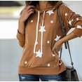 thumbnail image 1 of Puntoco Suéter con capucha de manga larga con estampado de estrella de cinco puntas informal para mujer Top suelto Puntoco Puntoco-6160, 1 of 5