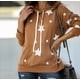 thumbnail image 2 of Suéter con capucha de manga larga con estampado de estrellas de cinco puntas informal para mujer Top suelto Fridja  ghj987+3284, 2 of 5