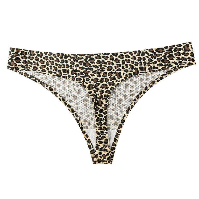 FallSweet 2 pcs/ lot ! Silk Leopard Panties Women Floral Thongs G