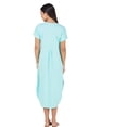 thumbnail image 2 of Stylore Women's Nightshirt Short Sleeve Nightgown V-Neck Sleepwear Aqua S, 2 of 6