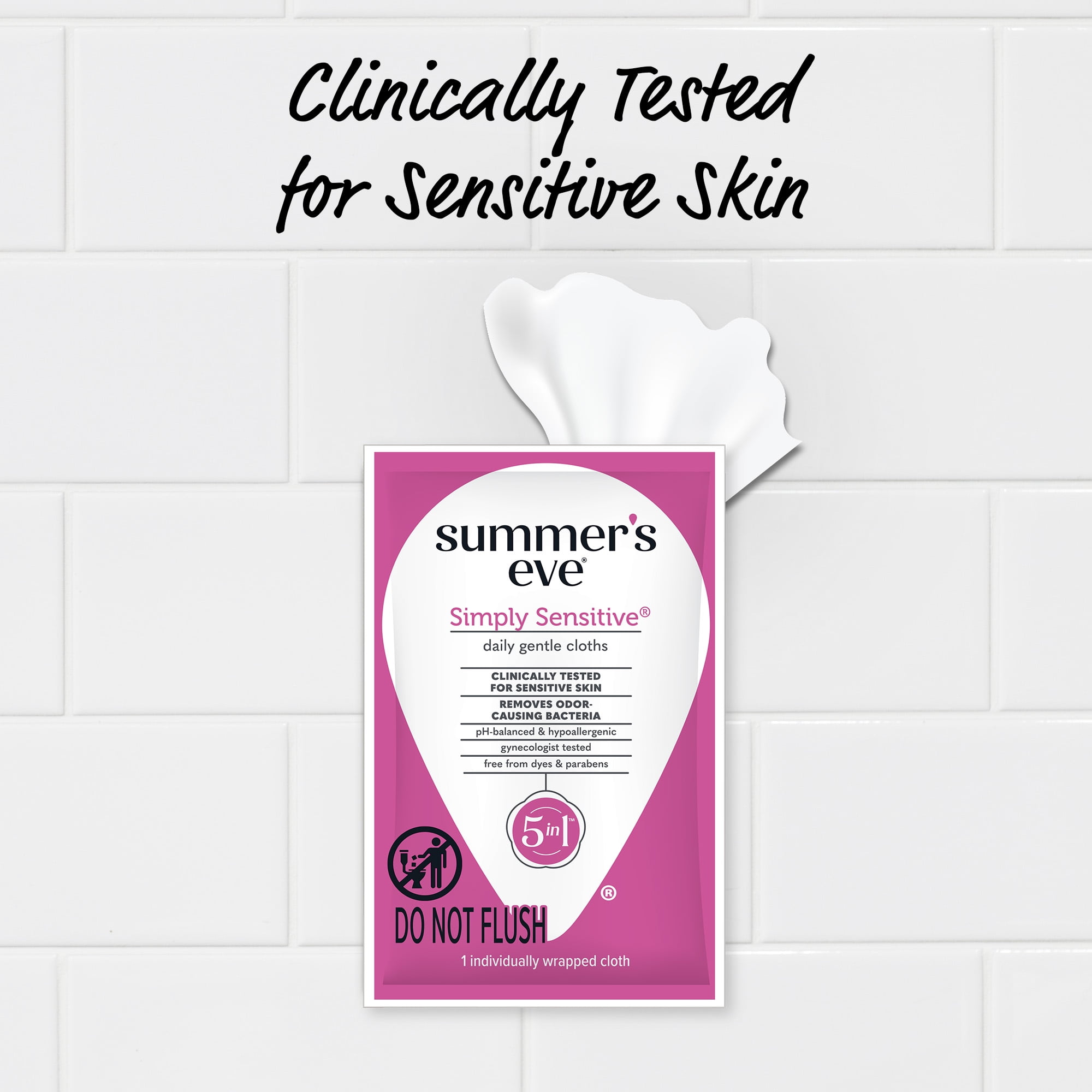 (3 pack) Summer’s Eve Simply Sensitive Gentle Daily Feminine Wipes, 12 Count