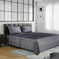 thumbnail image 2 of MLILY Ego 100% Viscose Bamboo Bed Sheets Set, Twin, Dark Gray, Wrinkle Resistant, Solid Sateen,, 2 of 10
