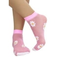 thumbnail image 5 of ToBeInStyle Women's Flower Design Sheer Anklet Fashion Socks - Neon Pink, 5 of 6