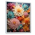 thumbnail image 2 of Designart "Colorful Mums Intertwined" Mums Floater Framed Canvas Art Print, 2 of 5