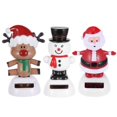 thumbnail image 1 of VONKY 3 Pcs Solar Christmas Figure Elk Santa Claus Snowman Figure for Office Desk Car Dashboard Decoration Random Color Base, 1 of 1