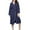 zb-Navy, variant on Hvyesh Men Bathrobe Waffle Spa Bathrobe Soft Solid Kimono Bath Robe Lightweight Bathrobes Nightgown Robes