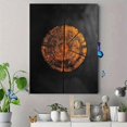 thumbnail image 4 of Qisvanset Framed Canvas Wall Art 12x16 Inch Dark Wood Tree Ring Grunge Minimal Modern Art, 4 of 5