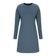 thumbnail image 7 of Diufon Womens Fall Sweatshirts Dresses Round Neck Long Sleeve Mini Dress Side Hem Split Dress, 7 of 7