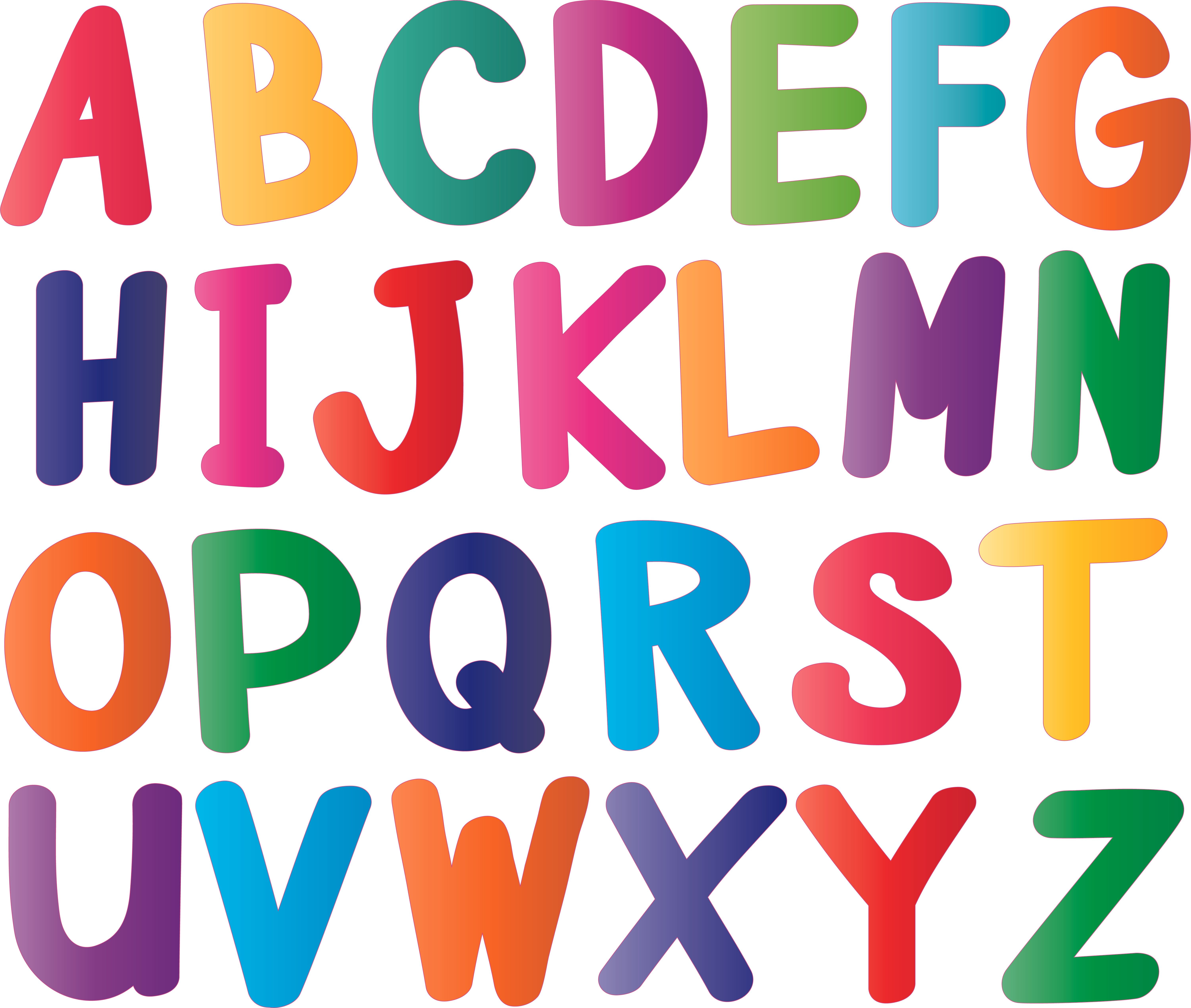 Removable Kids Bedroom Living Room Multi-colored English Alphabet