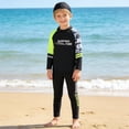 thumbnail image 5 of Boys Long Sleeve Swim Shirt And Swim Trunks UPF 50 Sun Rash Guard For Kids Youth Swimwear/Black/140, 5 of 5