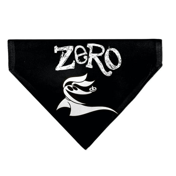 Disney Pet Bandana Nightmare Before Christmas Zero Smiling Pose Black White Slip On Collar Bandana Only