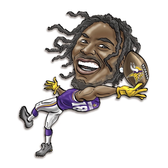 Justin Jefferson Minnesota Vikings Metal Caricature Wall Art