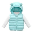 thumbnail image 4 of XBASW Kids Toddlers Baby Girls Boys Winter Vest Solid Color down Cotton Waistcoat Ears Hooded Warm Sleeveless Jacket Outerwear 1-6T, 4 of 9