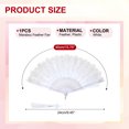 thumbnail image 2 of Uxcell Embroidered Flower Marabou Feather Fan, Vintage Folding Handheld Fan for Costume Party Dancing Wedding Show White, 2 of 6