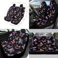 thumbnail image 2 of Renewold Butterfly Colorful 14 PCS Car Seat Cover Set, with Steering Wheel Cover Seat Belt Covers Waste Bin Center Console Pad Rear View Mirror Cover Handbrake Cover Set Coasters Auto Accessories, 2 of 7