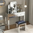 thumbnail image 3 of Newboti Furniture W 39.4 inch X D 15.7 inch X H 31.5 inch Mirror desktop dressing table, 2 drawer dressing table, suitable for female and girl home offices 76357, 3 of 6
