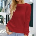 thumbnail image 4 of Pullover Sweaters for Women 2025 Long Sleeve Crewneck Loose Plain Basic Knitted Sweater Tops Fall Winter Outfits, 4 of 7
