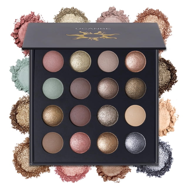 Paleta de sombras de ojos UCANBE Baked Hidden Gems 16 colores