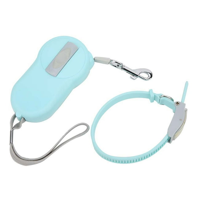 Portable Pet Small Dog Stretchable Automatic Traction Rope Supply with Collar Blue