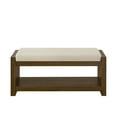 thumbnail image 4 of Updated 40" Accent Bench with Lower Shelf Shoe Rack, Padded Seating Bench for Living Room, Modern Compact Bed End Bench with Storage for Bedroom Seating, Removable Cushion, 40"W-Ivory, 4 of 7