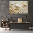 thumbnail image 6 of Mudket Canvas Wall Art Framed Ready to Hang White Peacock Pearl Plum Blossom Floral Print, Animal Floral Wall Decor Canvas Artwork for Living Room Bedroom Office Wall Pictures - 12"L x 8"W, 6 of 10