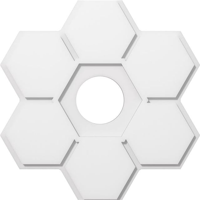 Ekena Millwork CMP26DY-06000 26 in. OD x 6 in. ID Square Daisy Architectural Grade PVC Contemporary Ceiling Medallion