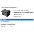 thumbnail image 2 of Instrument Panel Cluster Relay - Compatible with 1991 Chevy Caprice, 2 of 2